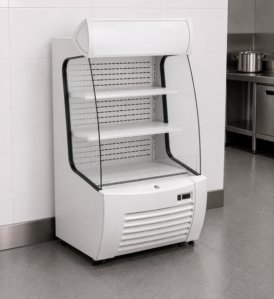 360L Commercial Food Display Fridge | Stainless Steel Refrigerated Display Cabinet