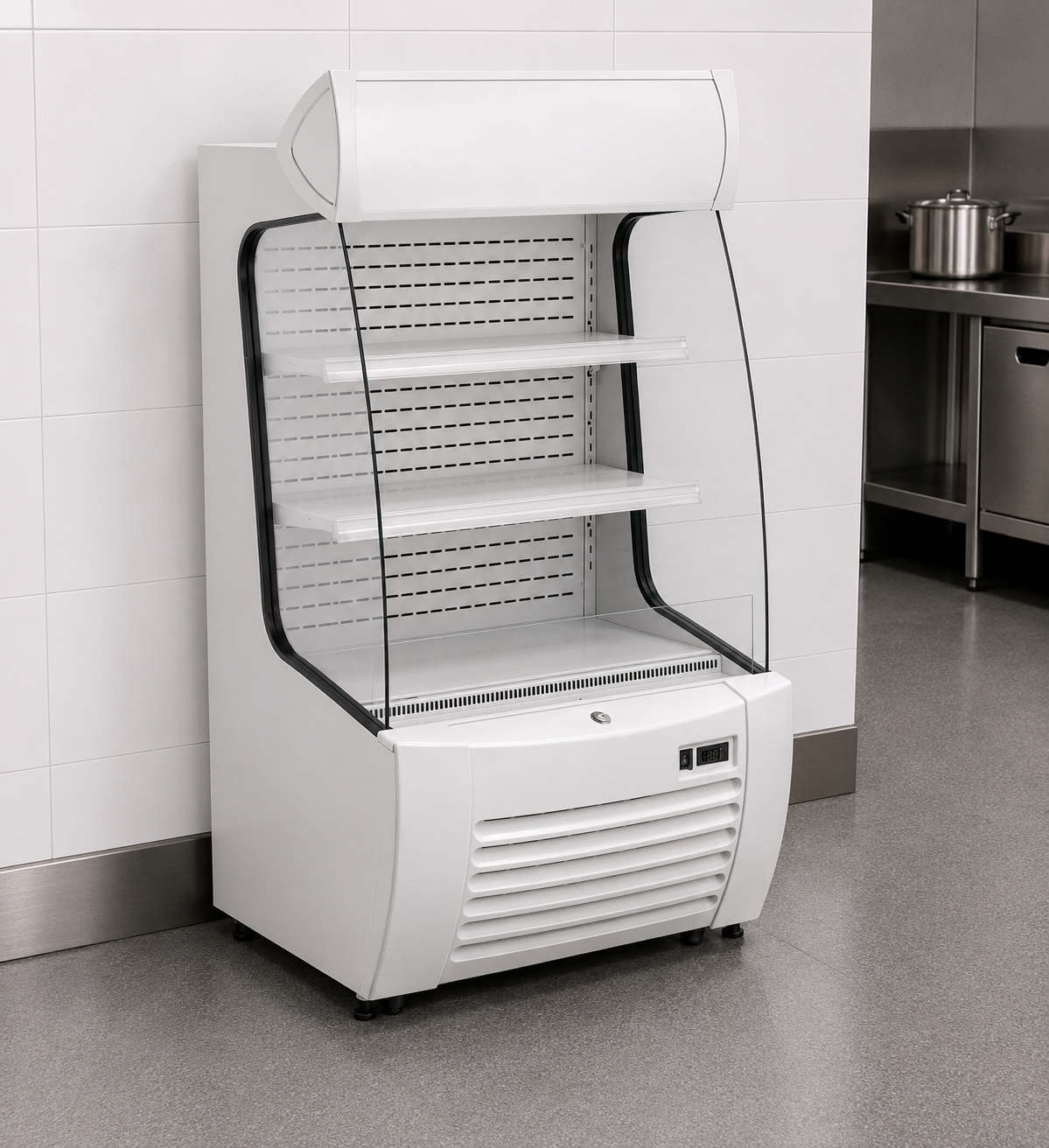 360L Commercial Food Display Fridge | Stainless Steel Refrigerated Display Cabinet