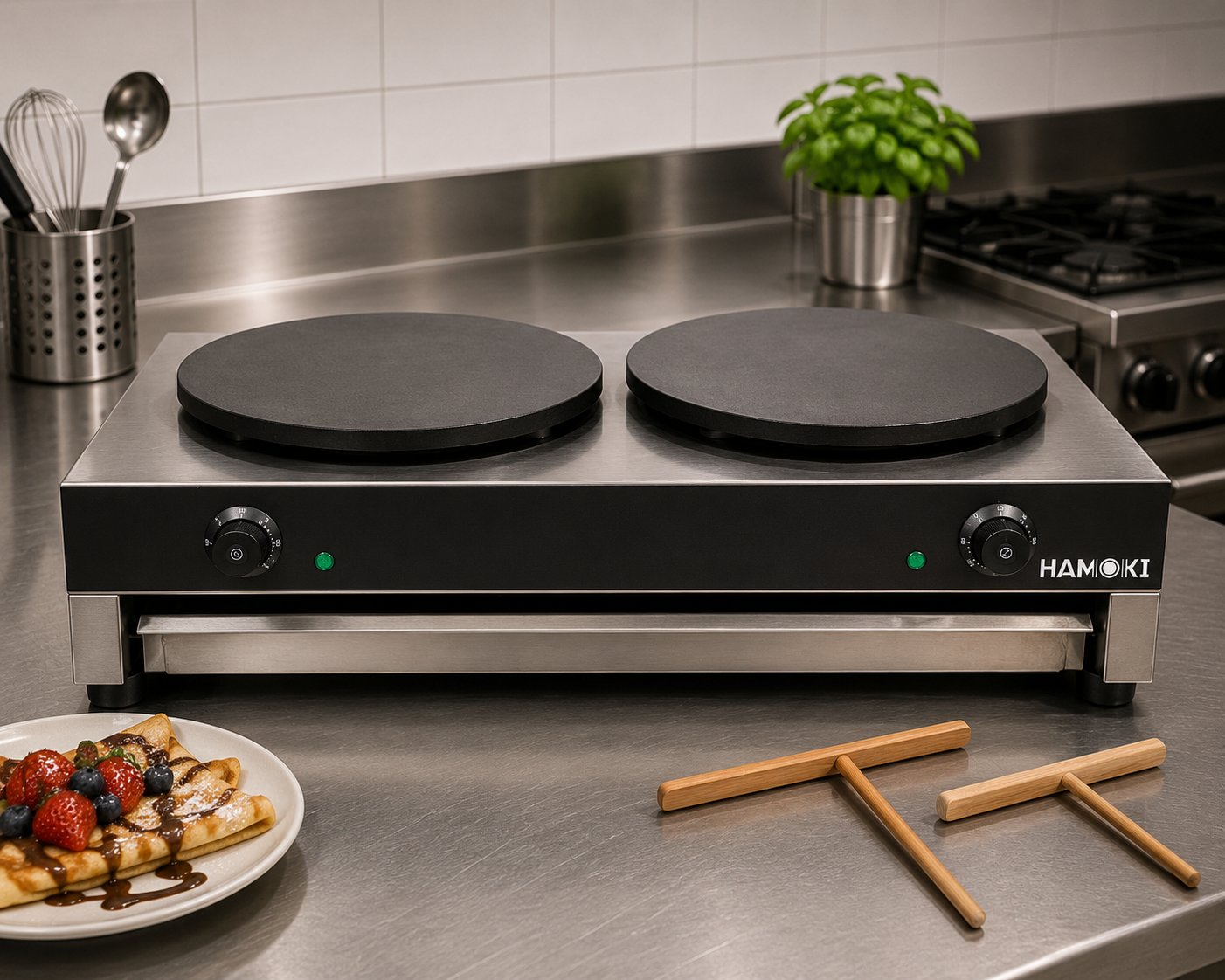 Commercial Electric Crepe Maker – Twin 400mm Crepe Plates