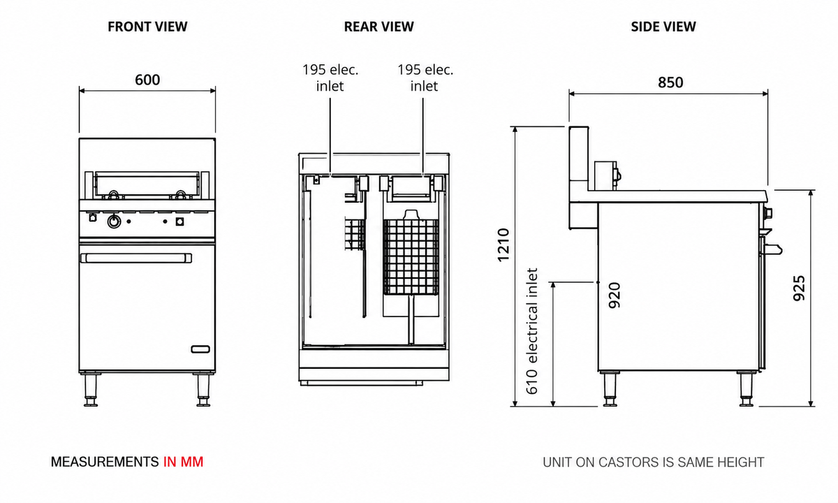 Falcon Chieftain E1848X Twin Pan Electric Fryer 600mm – 2 x 19L