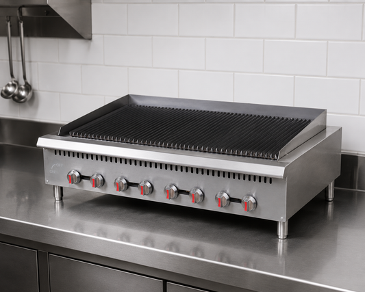 Heavy Duty Gas Radiant Charbroiler Countertop Stainless Steel Grill