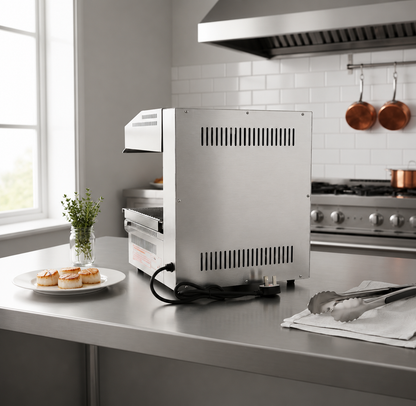 Electric Salamander Grill ES-2800L Adjustable Height Countertop Cheese Melter Stainless Steel