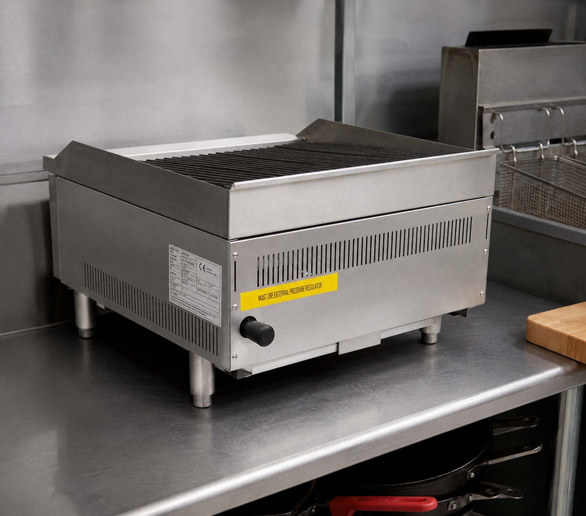 Gas Countertop Charbroiler Dual Control Heavy Duty Stainless Steel Grill