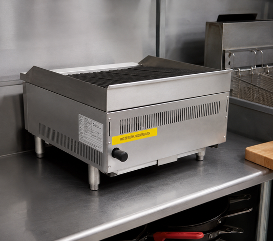 Gas Countertop Charbroiler Dual Control Heavy Duty Stainless Steel Grill