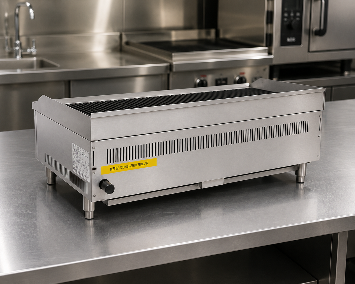Gas Countertop Charbroiler Quad Control Heavy Duty Stainless Steel Grill