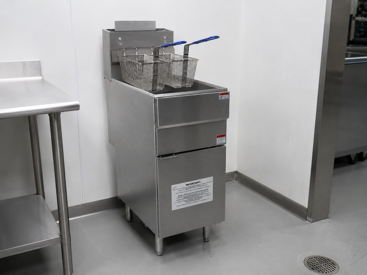 Hamoki GF90 Commercial 3 Burner Gas Fryer with Twin Baskets