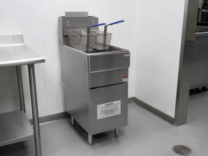 Hamoki GF90 Commercial 3 Burner Gas Fryer with Twin Baskets