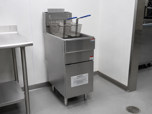 Hamoki GF90 Commercial 3 Burner Gas Fryer with Twin Baskets