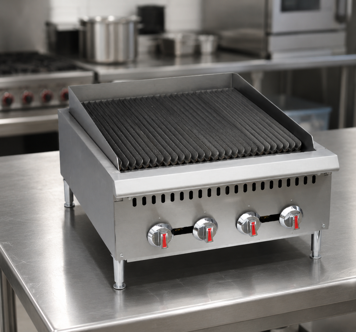 Heavy Duty Gas Radiant Charbroiler Countertop Stainless Steel Grill