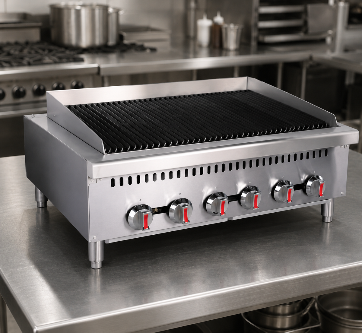 Heavy Duty Gas Radiant Charbroiler Countertop Stainless Steel Grill