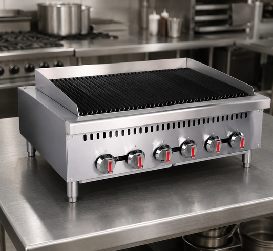 Heavy Duty Gas Radiant Charbroiler Countertop Stainless Steel Grill