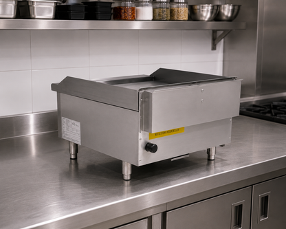 Commercial Gas Countertop Chrome Plated Griddle