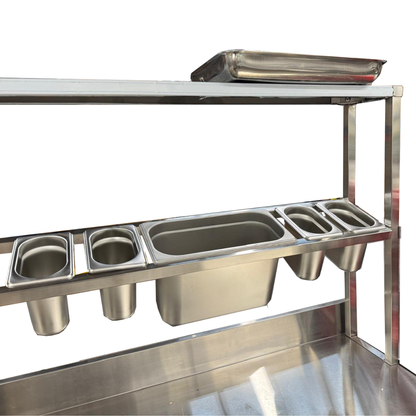 Hamoki Stainless Steel GN Garnish Rail Holder for Prep Tables