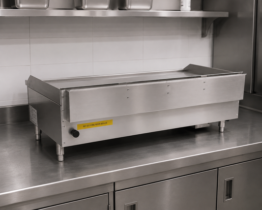 Commercial Gas Countertop Chrome Plated Griddle