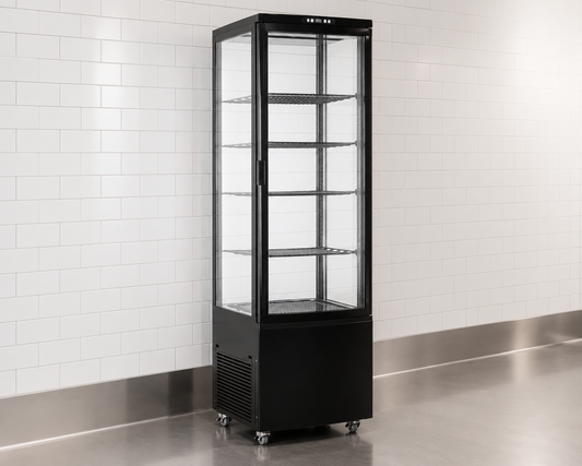 Commercial Four Sided Glass Display Fridge 238L