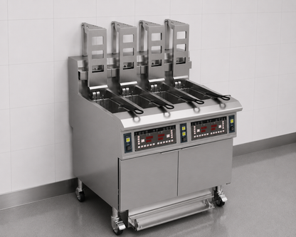 Commercial Electric Auto-Lift Open Fryer 4 × 13 Litre with Oil Filtration