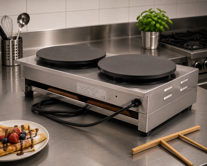 Commercial Electric Crepe Maker – Twin 400mm Crepe Plates
