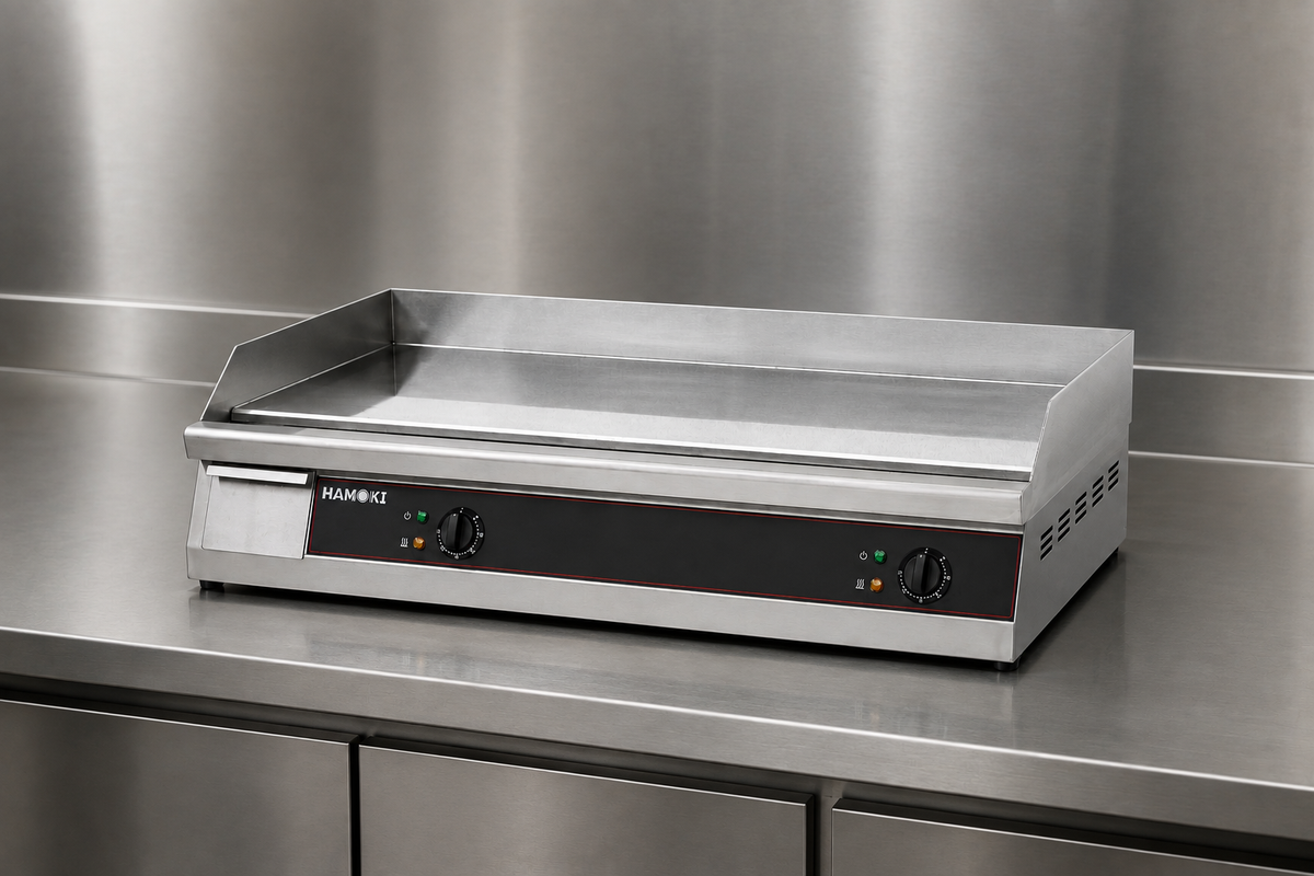 Commercial Electric Countertop Chrome Plated Flat Griddle