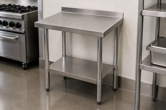 Commercial Stainless Steel Prep Table with Backsplash