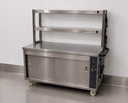 Commercial Food Warmer Cart with 2 Tier Heated Gantry
