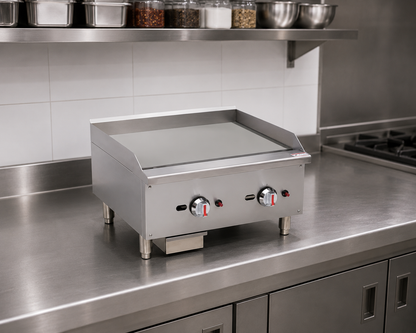 Commercial Gas Countertop Chrome Plated Griddle