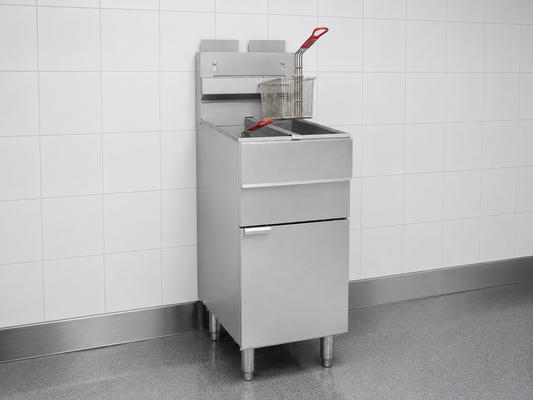 Hamoki GF120T Commercial 4 Burner Twin Tank Gas Fryer with Twin Baskets