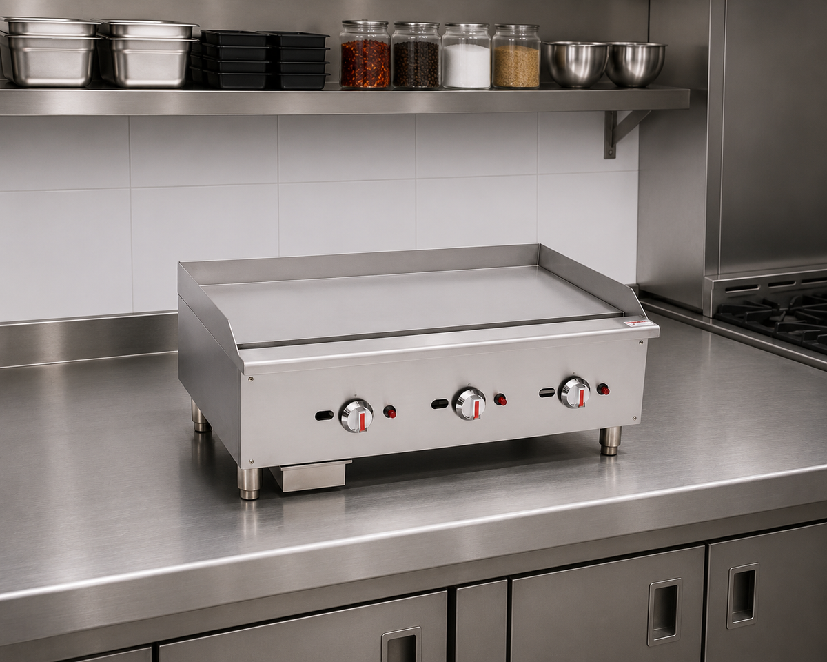 Commercial Gas Countertop Flat Griddle