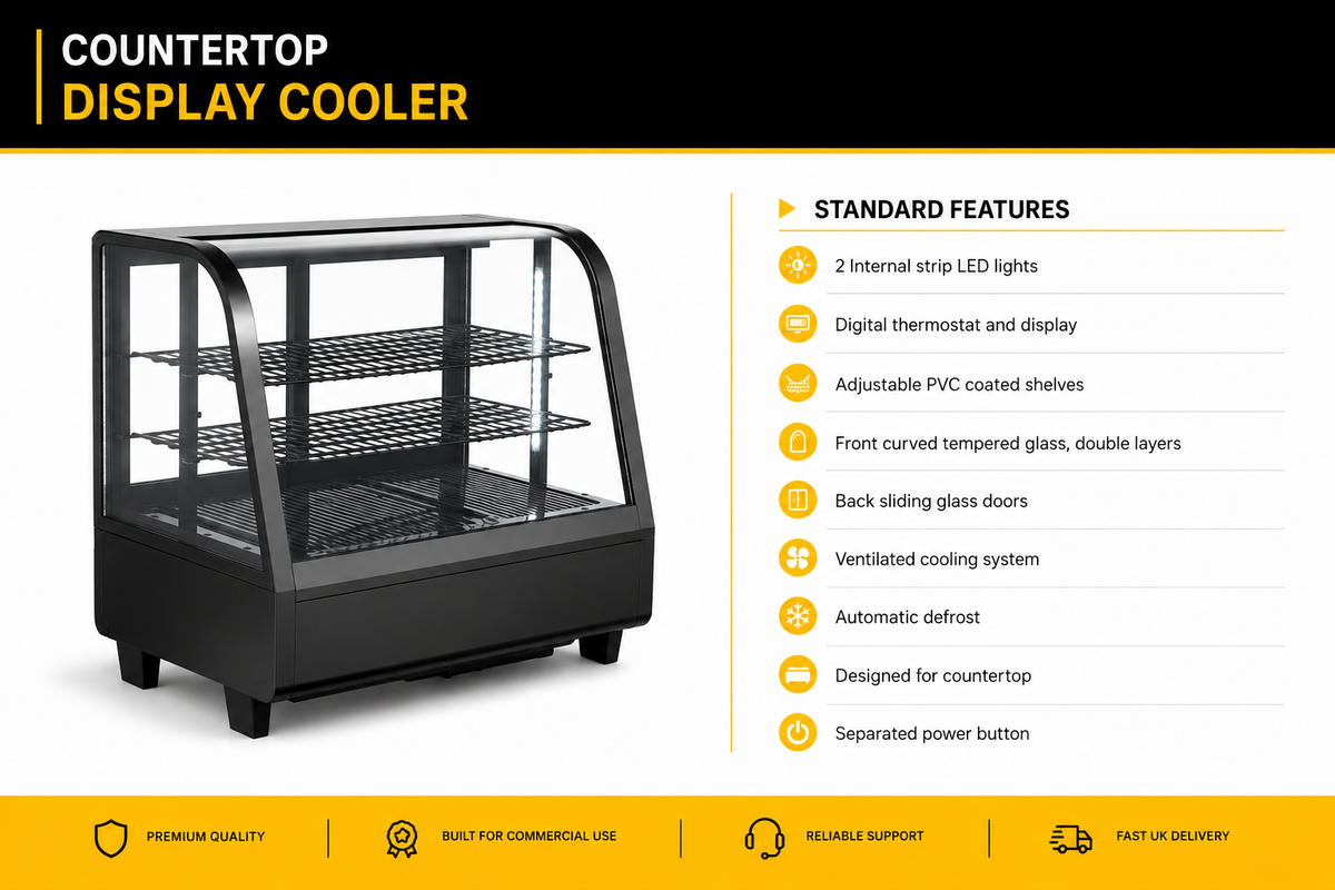 Commercial Countertop Display Fridge 100L Glass Display Cooler