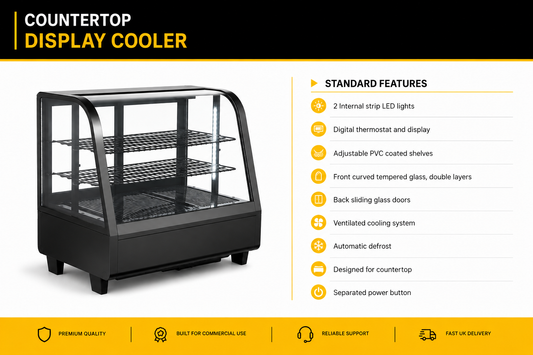 Commercial Countertop Display Fridge 100L Glass Display Cooler