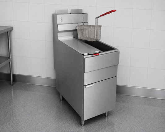 Hamoki GF120T Commercial 4 Burner Twin Tank Gas Fryer with Twin Baskets