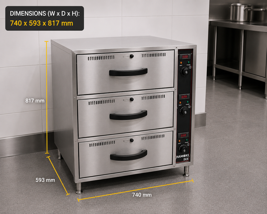 Commercial Dry Heat Food Warmer Drawer with 3 Drawers