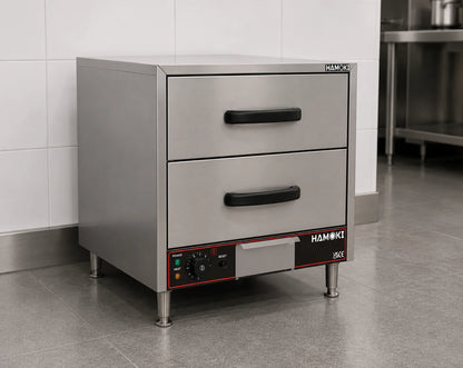 Commercial Wet Heat Food Warmer Drawer with 2 Drawers