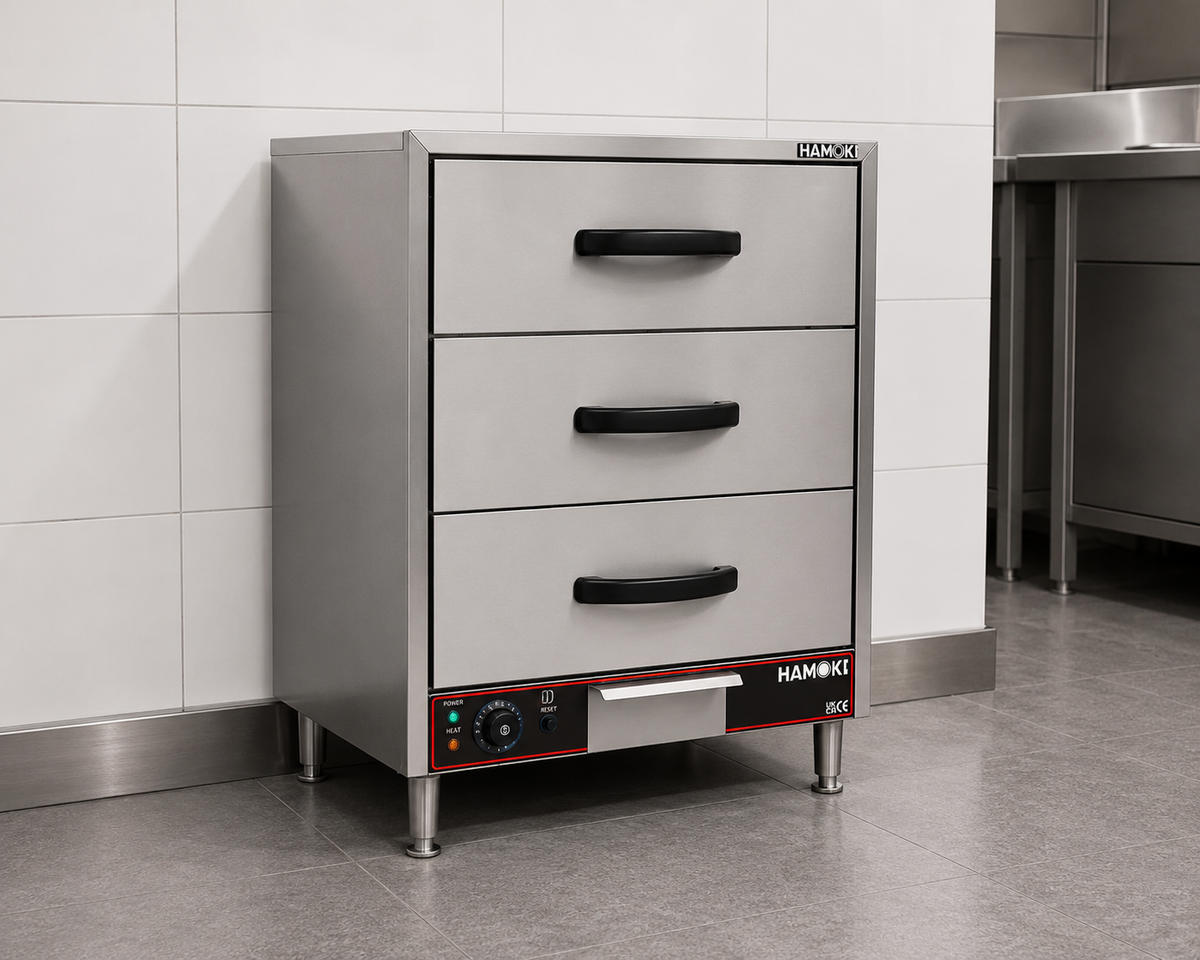 Commercial Wet Heat Food Warmer Drawer with 3 Drawers