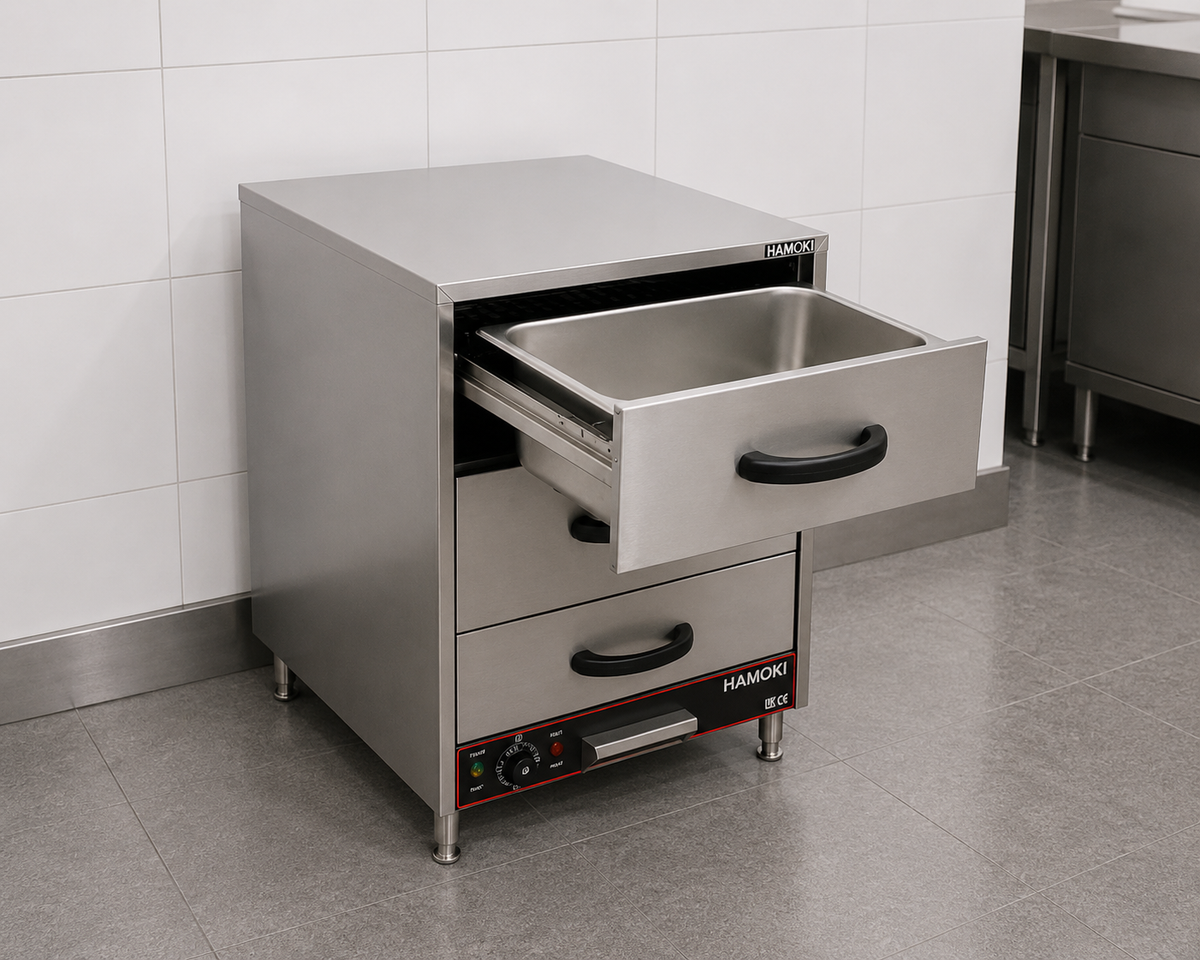 Commercial Wet Heat Food Warmer Drawer with 3 Drawers