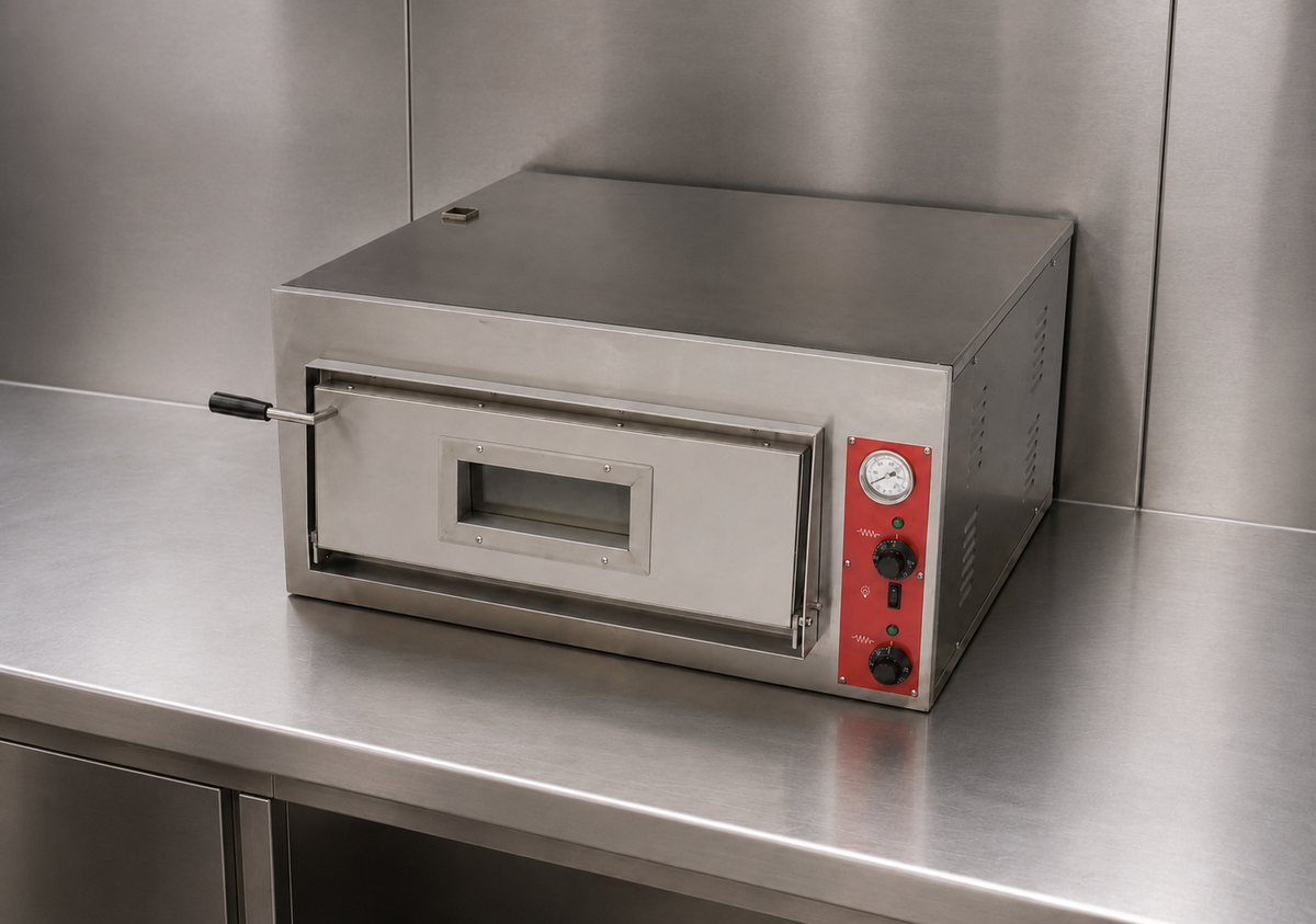 Single 0–500°C Deck Commercial Electric Pizza Oven with Hearthstone