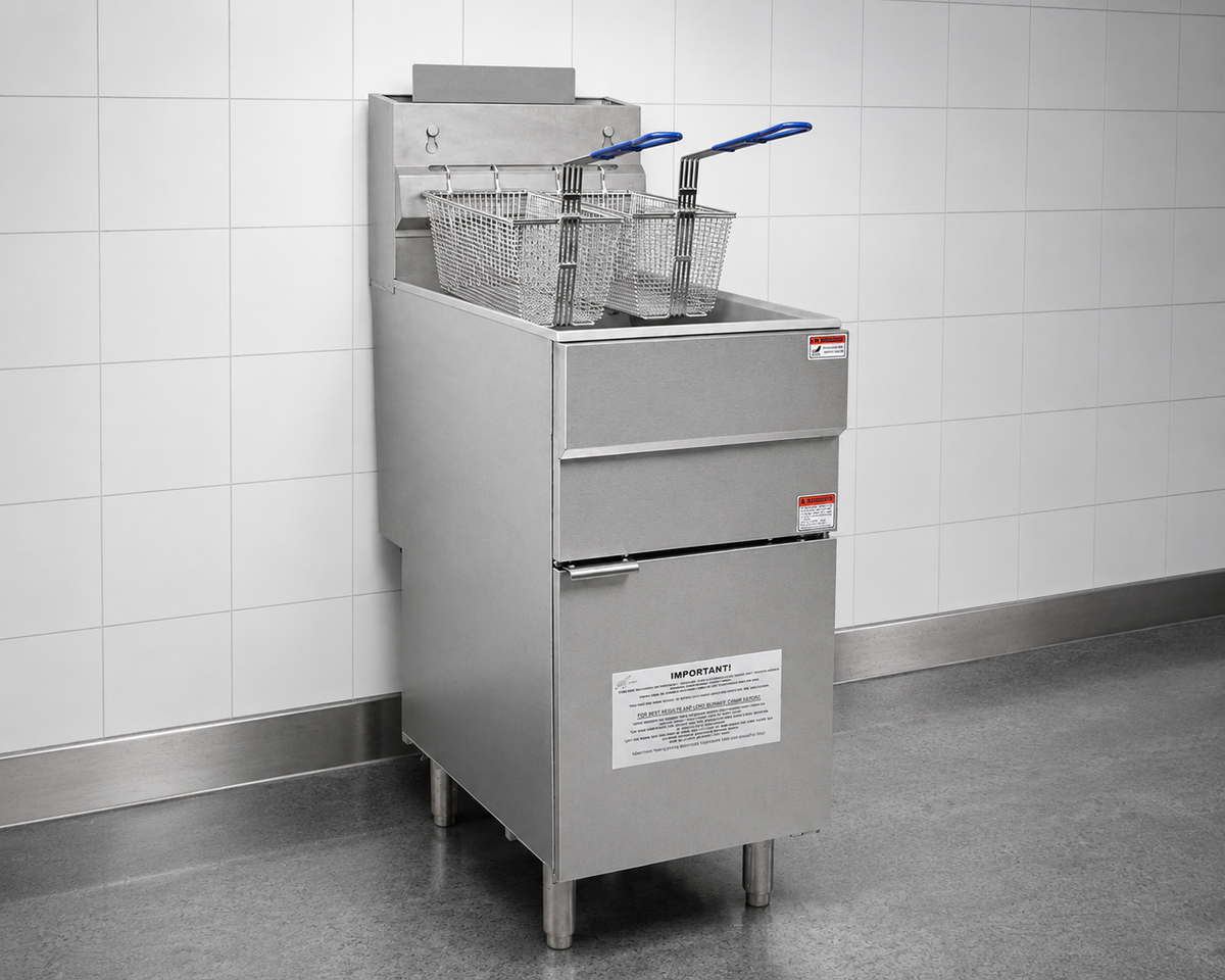 Hamoki GF120 Commercial 4 Burner Gas Fryer with Twin Baskets