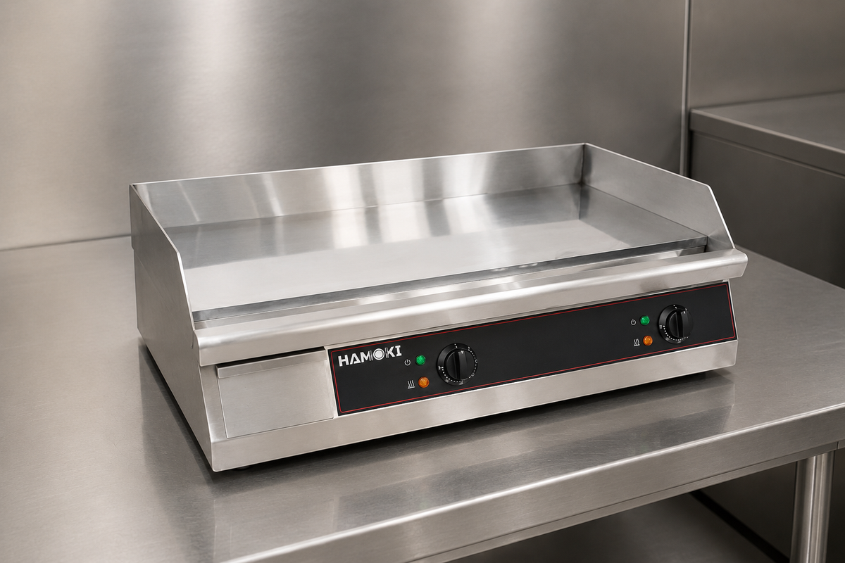 Commercial Electric Countertop Chrome Plated Flat Griddle