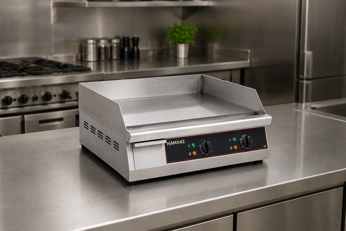 Commercial Electric Countertop Chrome Plated Flat Griddle