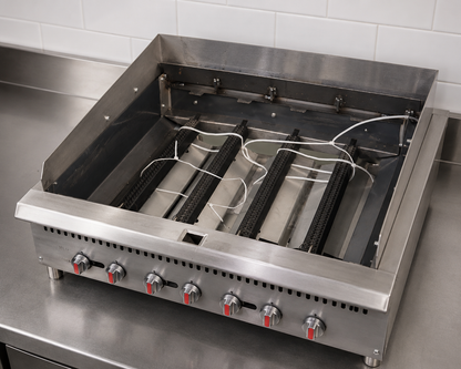 Heavy Duty Gas Radiant Charbroiler Countertop Stainless Steel Grill