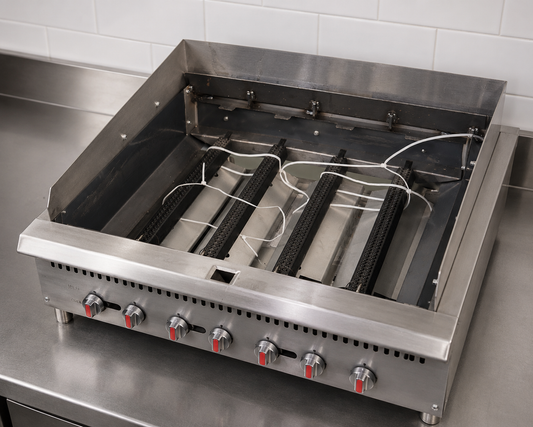 Heavy Duty Gas Radiant Charbroiler Countertop Stainless Steel Grill
