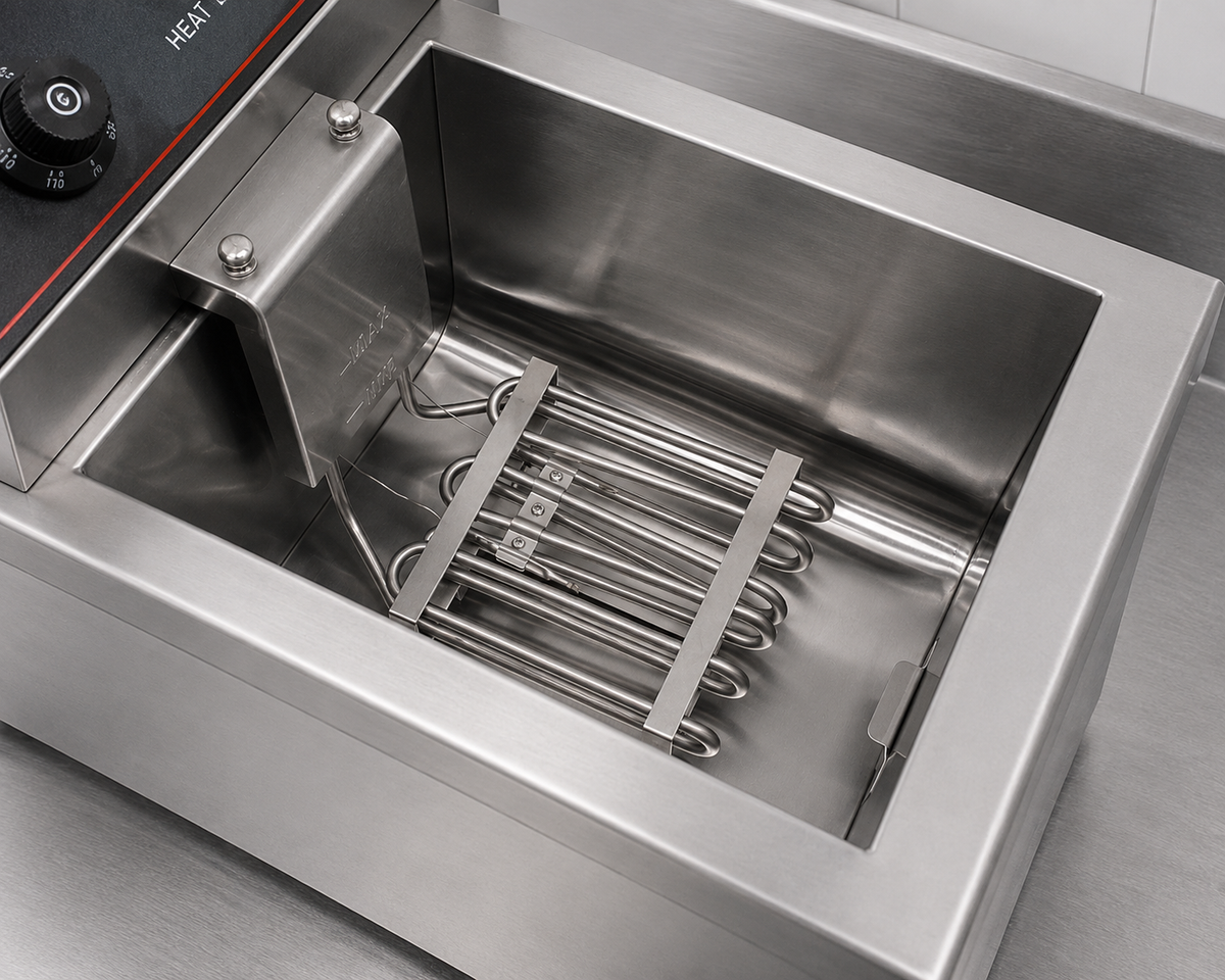 Hamoki Commercial Countertop Electric Fryer Twin Tank 2 × 11.5 Litre with Drain Taps