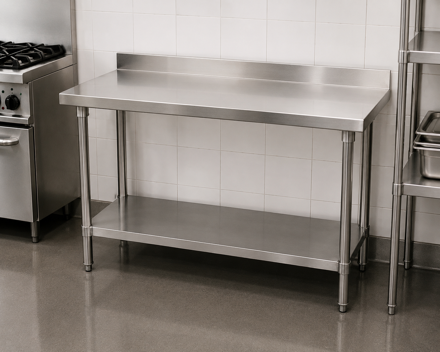 Commercial Stainless Steel Prep Table with Backsplash