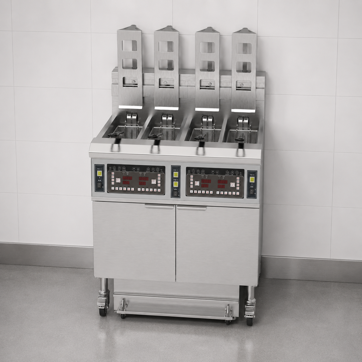 Commercial Electric Auto-Lift Open Fryer 4 × 13 Litre with Oil Filtration