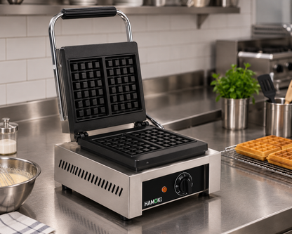 Hamoki Commercial Twin Square Waffle Maker