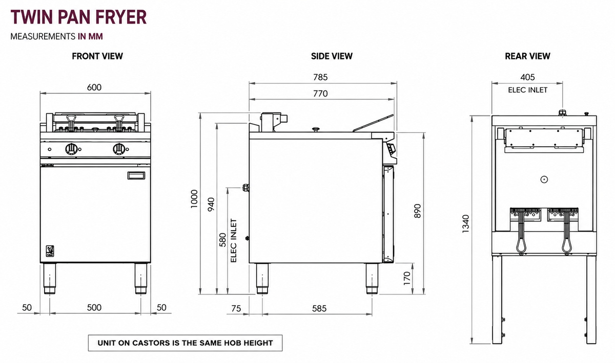 Falcon E3865 Twin Pan Electric Fryer 600mm – 2 x 20L