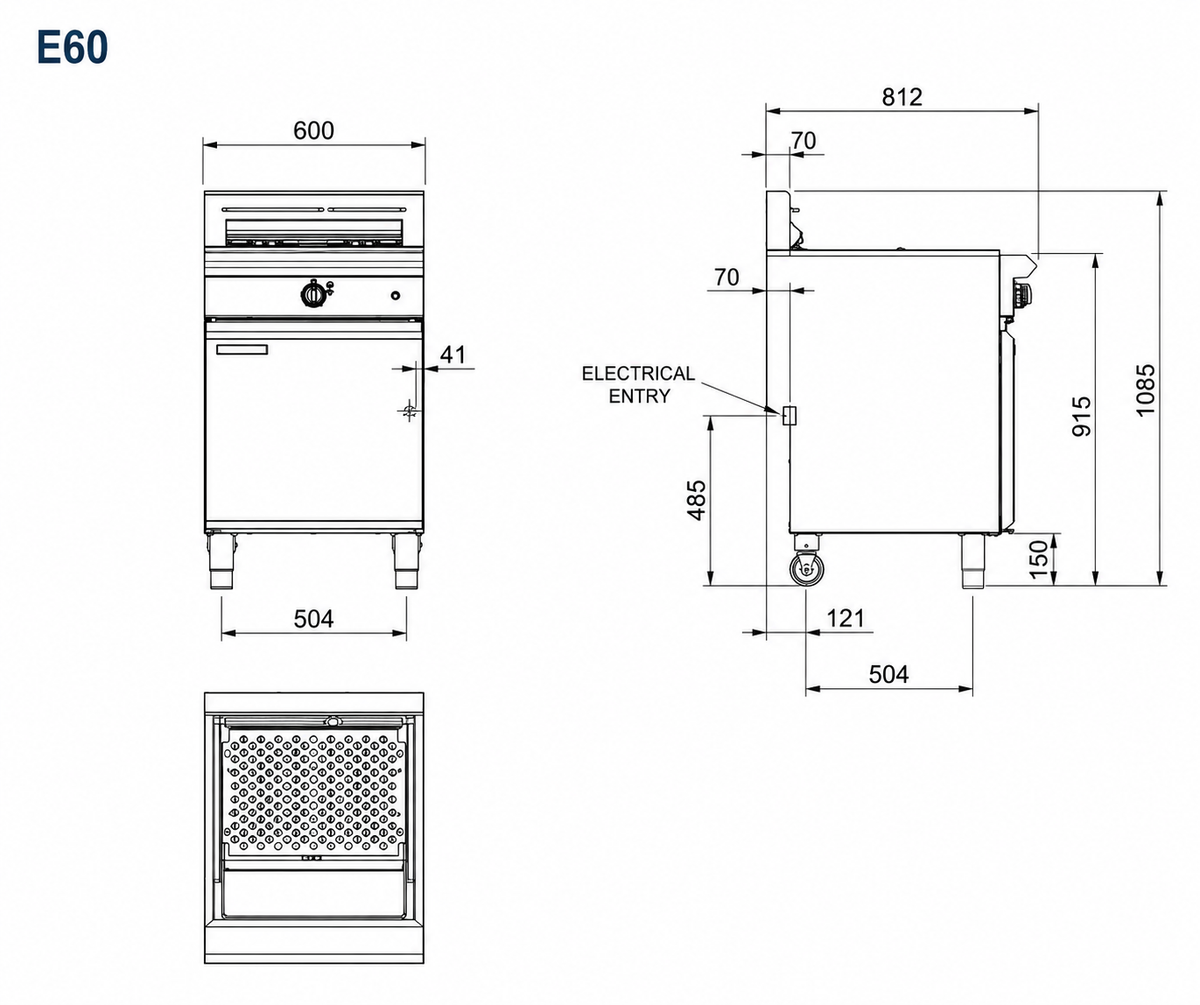 Blue Seal Single Pan Electric Fryer 600mm