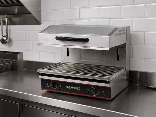 Electric Salamander Grill ES-4000L Adjustable Height Countertop Cheese Melter Stainless Steel