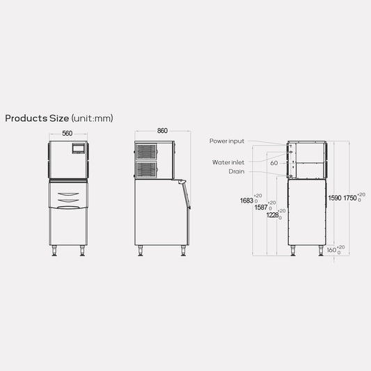 281008 - Cube Ice Machine 190kg (HAM-191K)